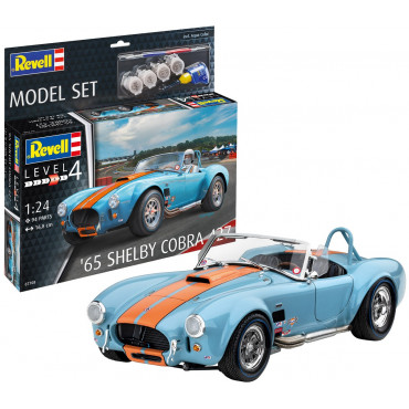 KIT PARA MONTAR REVELL MODEL SET CARRO SHELBY COBRA 427 1965 1/24 94 PEÇAS COMPLETO COM TINTAS COLA E PINCEL REV 67708